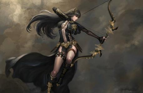 幻想弓箭手战士女人全高清壁纸和背景图像
