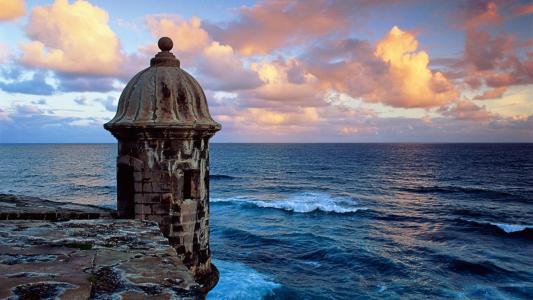 了望塔在波多黎各海岸全高清壁纸和背景图像