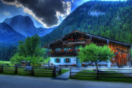 酒店在巴伐利亚阿尔卑斯山全高清壁纸和背景图像