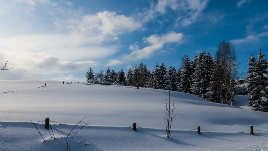 冬季全高清壁纸和背景的蓝色天空