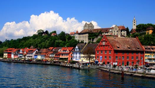 博登湖,德国,湖上的小镇全高清壁纸和背景图片
